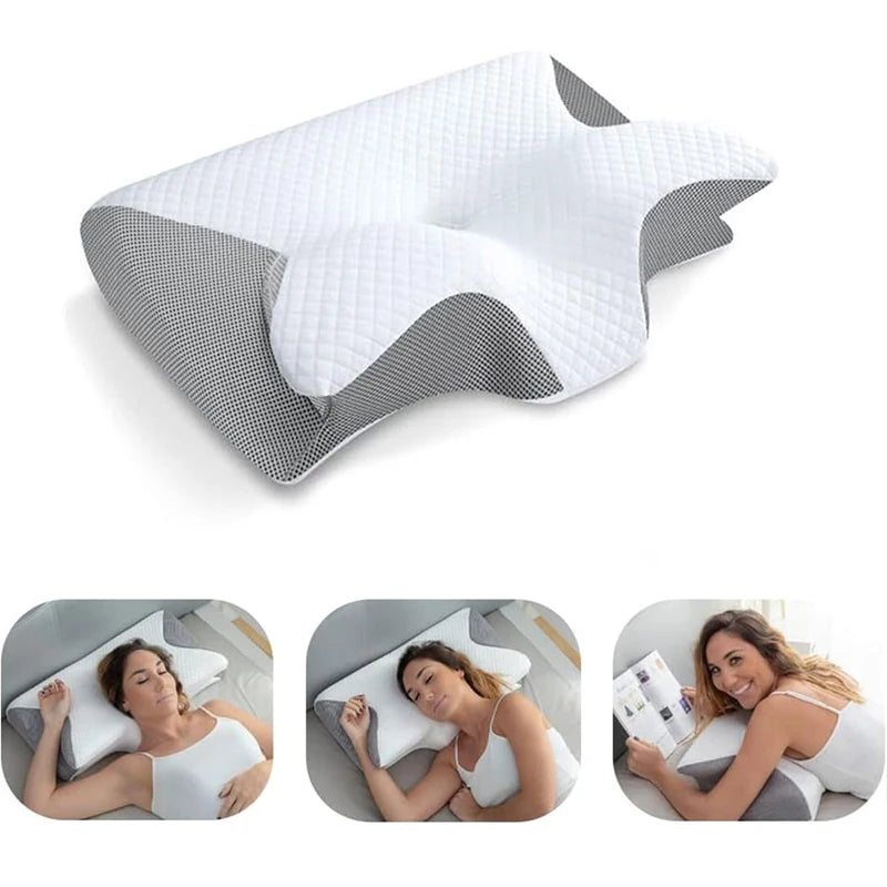 Foam Cervical Pillow, 2 in 1 Ergonomic Contour Orthopedic Pillow for Neck Pain