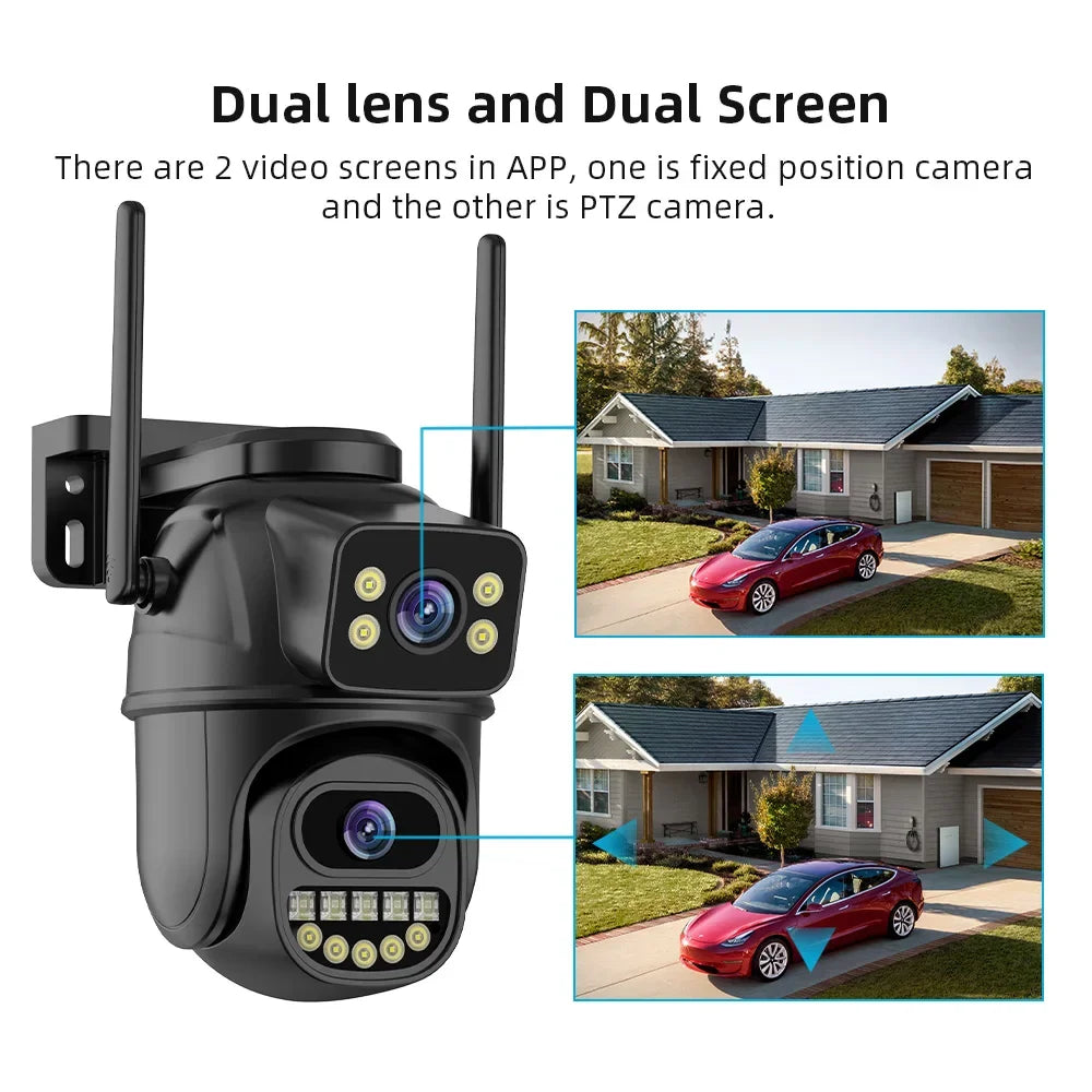 WiFi Surveillance Camera, 4K 8MP Dual Lens